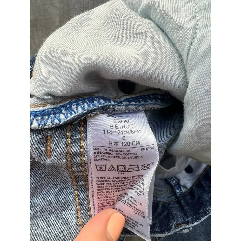 Gap Kids Boy Stretch Denim Jeans Washwell Straight Leg Light Wash 6 Slim School.